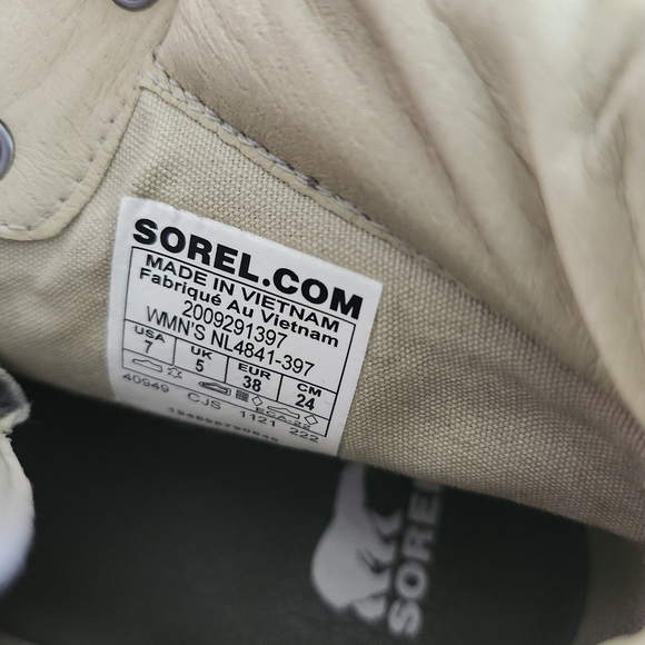 Sorel Womens Tan Lennox Hiking Boots Sz 7 EUC - Picture 6 of 7